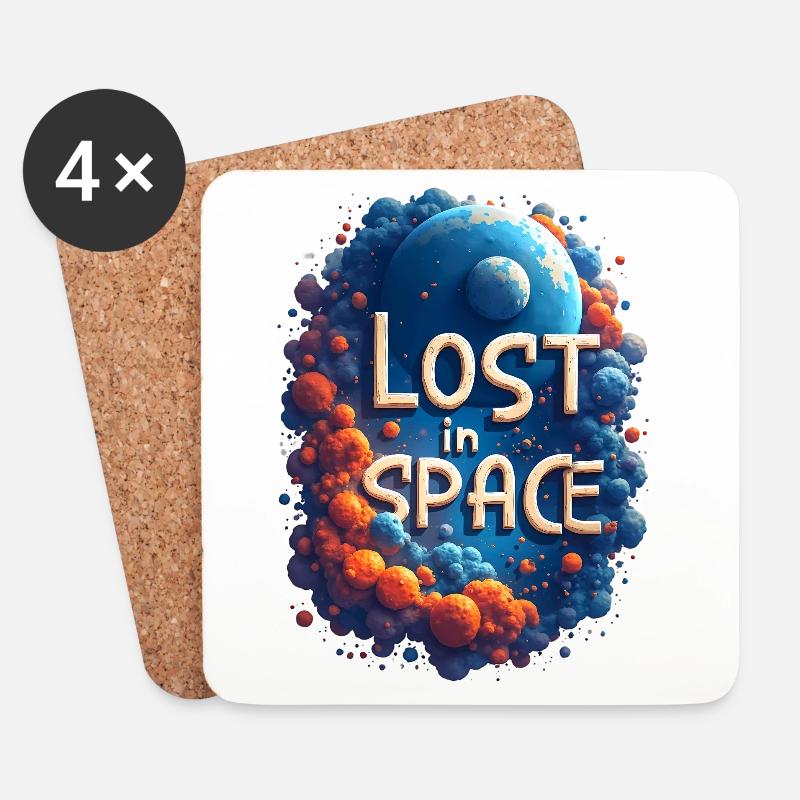 Perdu dans l’espace - Dessous de verre (lot de 4) - blanc
