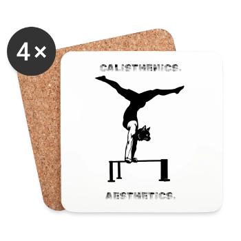 CALISTHENICS - AESTHETICS - Fitness -Workout - Untersetzer (4er-Set) - Weiß - Vorne