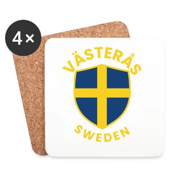 Västerås-Schild Schweden Wappen - Untersetzer (4er-Set) - Weiß - Vorne