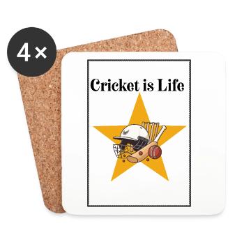 Cricket Star on the Golden Star - Coasters (set of 4) - white - Front