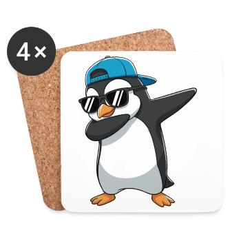 Dessins animés de lunettes de soleil Penguin à appliquer à la perfection - Dessous de verre (lot de 4) - blanc - Devant