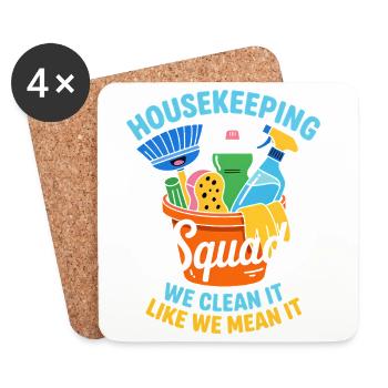 Funny Cleaning Design - Coasters (set of 4) - white - Front