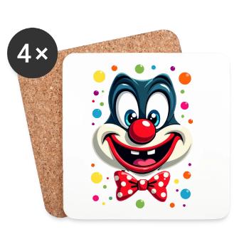 Déguisement de clown de carnaval Carnaval Carnaval - Dessous de verre (lot de 4) - blanc - Devant