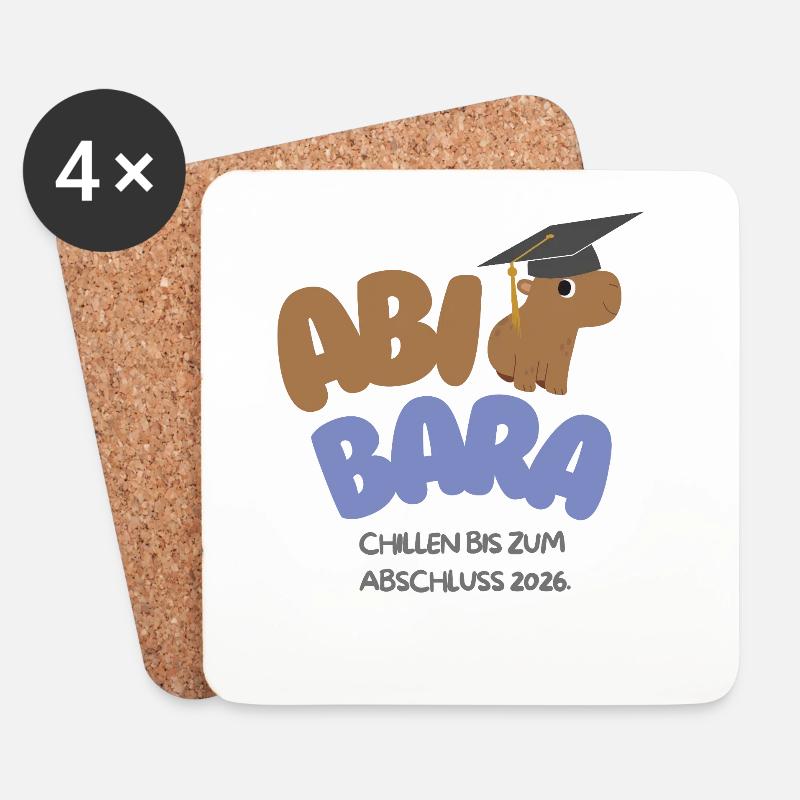 AbiBara 2026 Chillen bis zum Abschluss  - Untersetzer (4er-Set) - Weiß