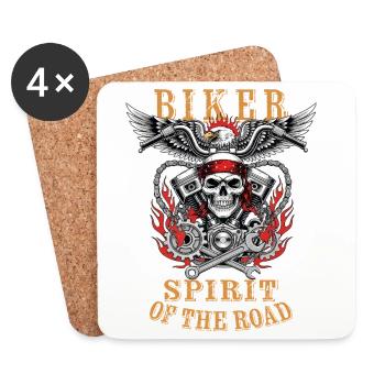 Biker - Spirit of the Road - Coasters (set of 4) - white - Front