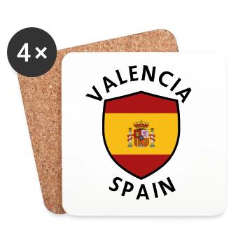 Valencia-Spanien-Schildmuster - Untersetzer (4er-Set) - Weiß - Vorne