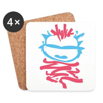 Little Monsters: Punk Monkey with Wink - Coasters (set of 4) - white - Front
