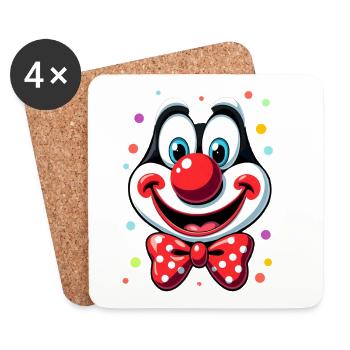 Déguisement de clown de carnaval Carnaval Carnaval - Dessous de verre (lot de 4) - blanc - Devant