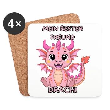 Mein bester Freund Drachi - Untersetzer (4er-Set) - Weiß - Vorne