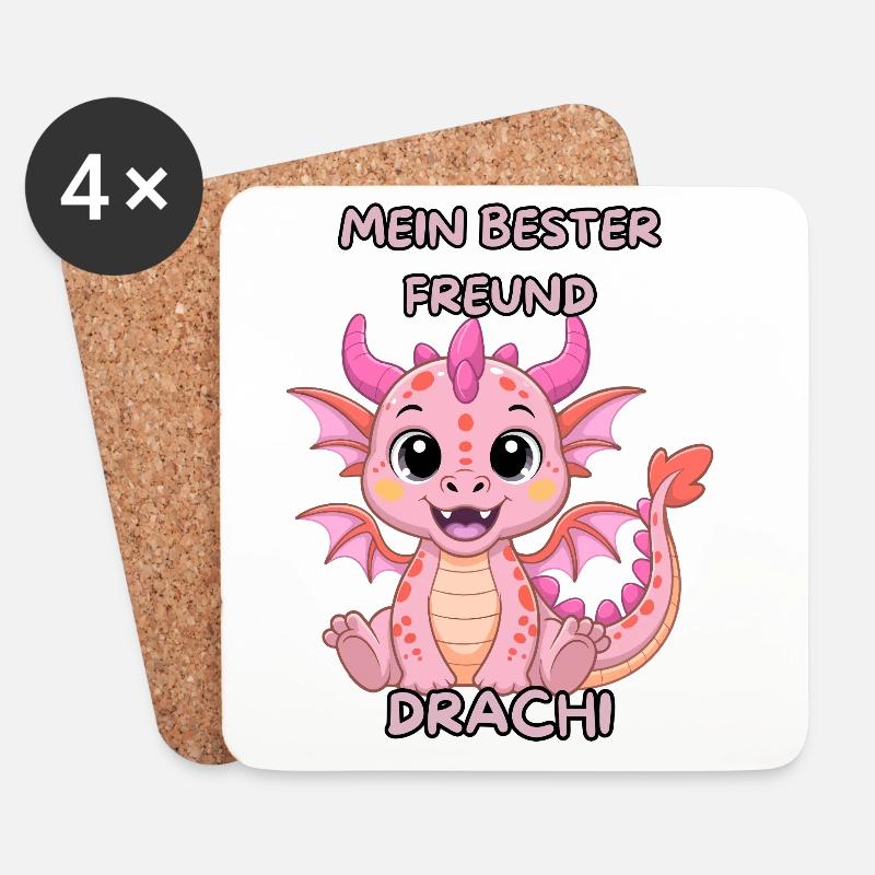Mein bester Freund Drachi - Untersetzer (4er-Set) - Weiß