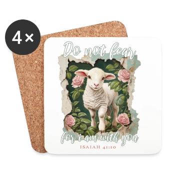 Lamb Christian Bible Verse - Coasters (set of 4) - white - Front