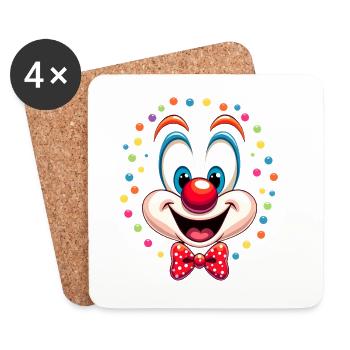 Déguisement de clown de carnaval Carnaval Carnaval - Dessous de verre (lot de 4) - blanc - Devant