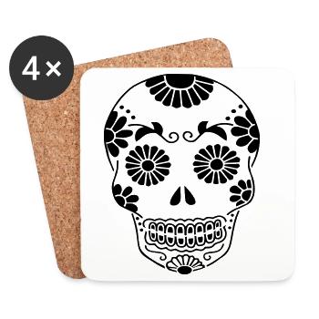 Skull - Coasters (set of 4) - white - Front