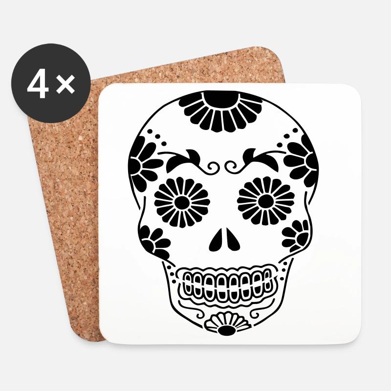 Skull - Coasters (set of 4) - white