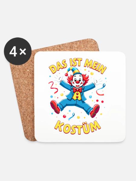 Karneval Kostüm Politiker Fasching Fastnacht - Untersetzer (4er-Set) - Weiß