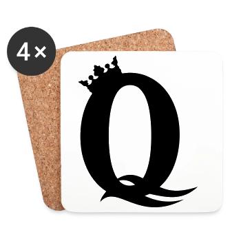 Q-Queen – Majestueuse Party & Girl Design - Dessous de verre (lot de 4) - blanc - Devant