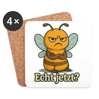 Abeille : Vraiment maintenant - Dessous de verre (lot de 4) - blanc - Devant