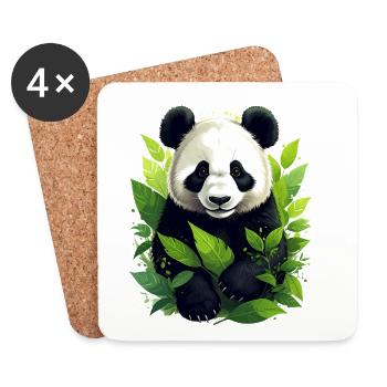 Panda - Dessous de verre (lot de 4) - blanc - Devant