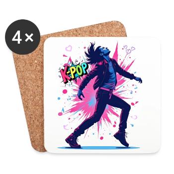 Énergie K-Pop – Danse, Beat & Ambiances de rue coréennes - Dessous de verre (lot de 4) - blanc - Devant