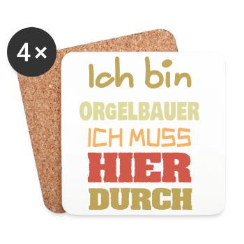 Gift for organ builders - Coasters (set of 4) - white - Front