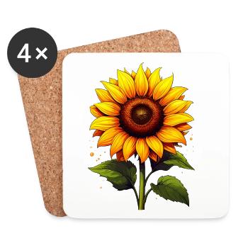 tournesol - Dessous de verre (lot de 4) - blanc - Devant