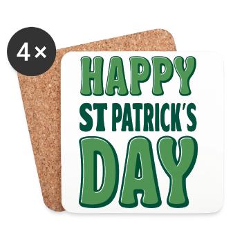 Joyeuse Saint-Patrick Verte - Dessous de verre (lot de 4) - blanc - Devant