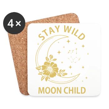 Reste Sauvage, Enfant de la Lune - Dessous de verre (lot de 4) - blanc - Devant