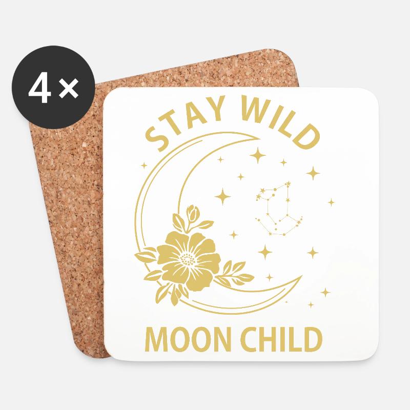 Bleib wilder Mond, Kind - Untersetzer (4er-Set) - Weiß