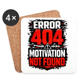 404 Motivation non trouvée Graphique - Dessous de verre (lot de 4) - blanc - Devant