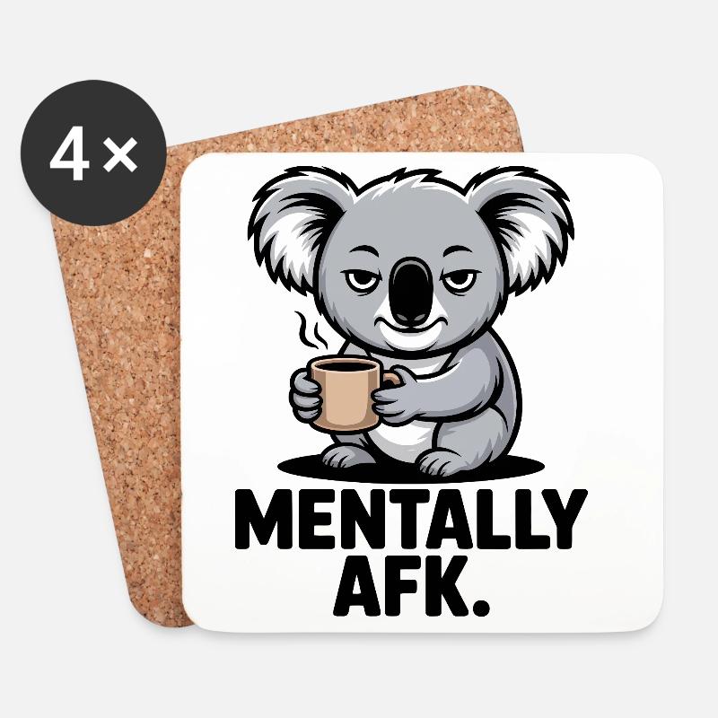 Koala AFK Kaffee - Untersetzer (4er-Set) - Weiß