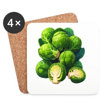Brussels sprouts - Coasters (set of 4) - white - Front