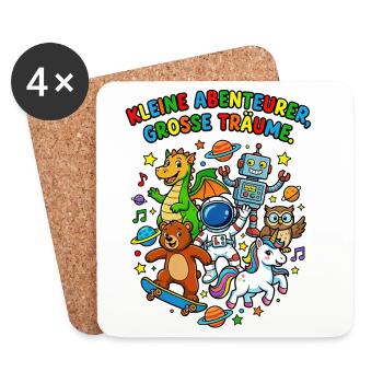 Little Adventurers Big Dreams - Coasters (set of 4) - white - Front