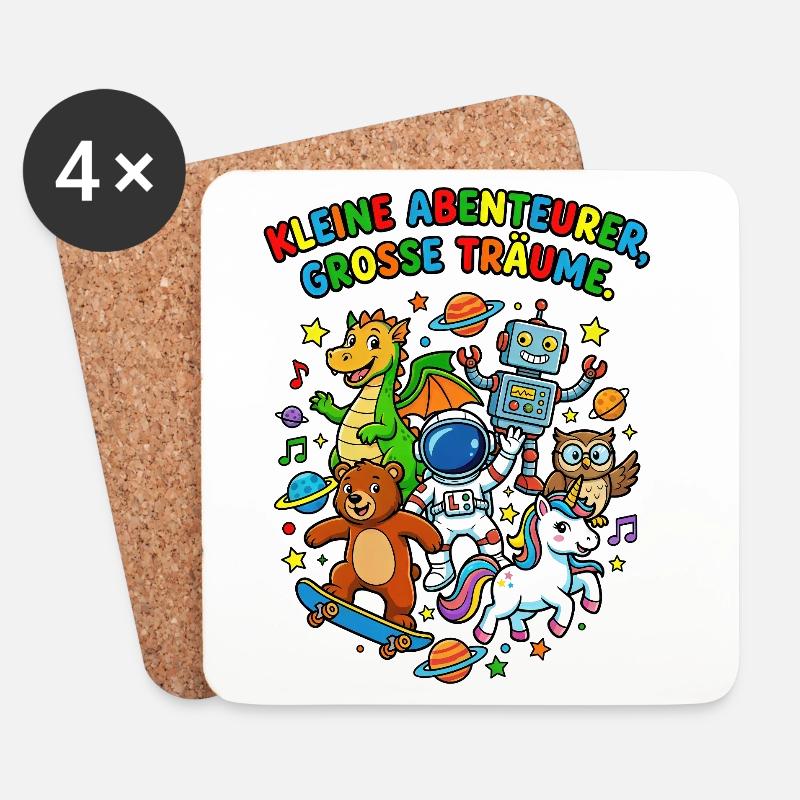 Kleine Abenteurer Große Träume - Untersetzer (4er-Set) - Weiß