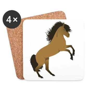 Rising Icelandic Horse Illustration - Coasters (set of 4) - white - Front