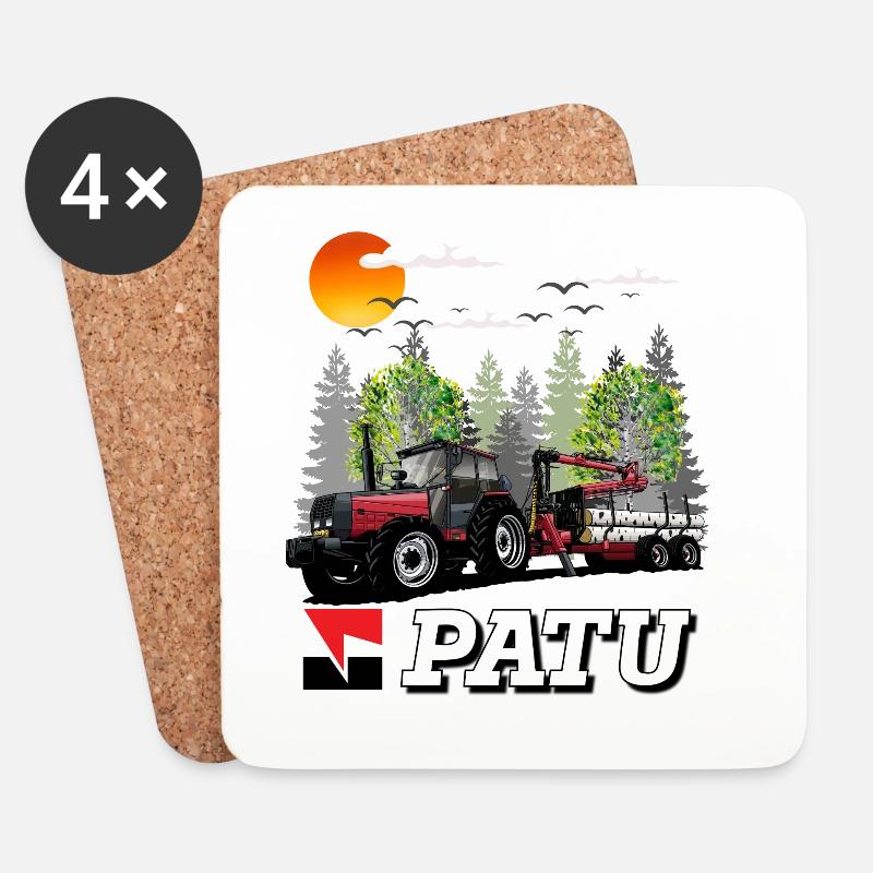 Patu Waldmaschinentraktor - Untersetzer (4er-Set) - Weiß