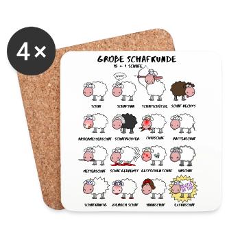 Excellente connaissance des moutons - Dessous de verre (lot de 4) - blanc - Devant