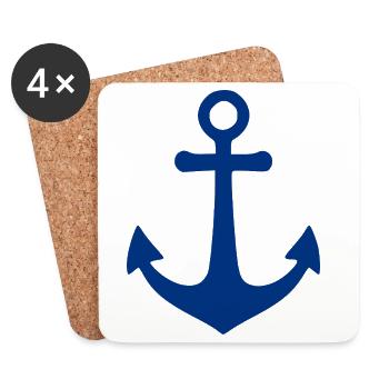Maritimes Anker Nordsee Ostsee Segler Geschenk - Untersetzer (4er-Set) - Weiß - Vorne