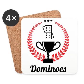Champion de Domino : Le Trophée du Vainqueur - Dessous de verre (lot de 4) - blanc - Devant