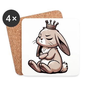 Rabbit Bunny Bunny Long Eared Thumper Ram - Coasters (set of 4) - white - Front
