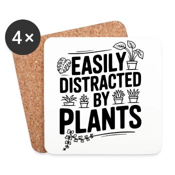 Easily Distracted by Plants - Coasters (set of 4) - white - Front