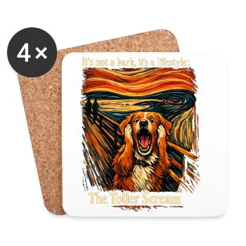 Grand Cri : Retriever canard de Nouvelle-Écosse - Dessous de verre (lot de 4) - blanc - Devant