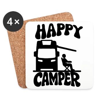 Campeur - Dessous de verre (lot de 4) - blanc - Devant