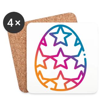 Colorful Easter Egg Easter - Coasters (set of 4) - white - Front