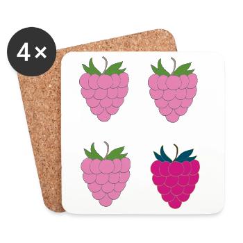 Pop Art Double Framboise - Dessous de verre (lot de 4) - blanc - Devant