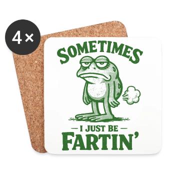Sometimes I'm just a farting frog. - Coasters (set of 4) - white - Front