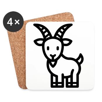 chèvre - Dessous de verre (lot de 4) - blanc - Devant