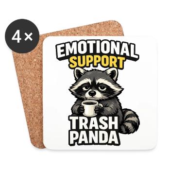 Emotionale Unterstützung Trash Panda - Untersetzer (4er-Set) - Weiß - Vorne