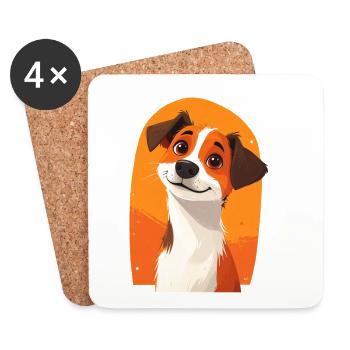 Cute dog - Coasters (set of 4) - white - Front