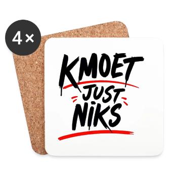 KMOET Just Niks Rouge Accent - Dessous de verre (lot de 4) - blanc - Devant