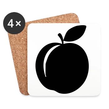 Peach Silhouette – Sweet Summer Design - Coasters (set of 4) - white - Front